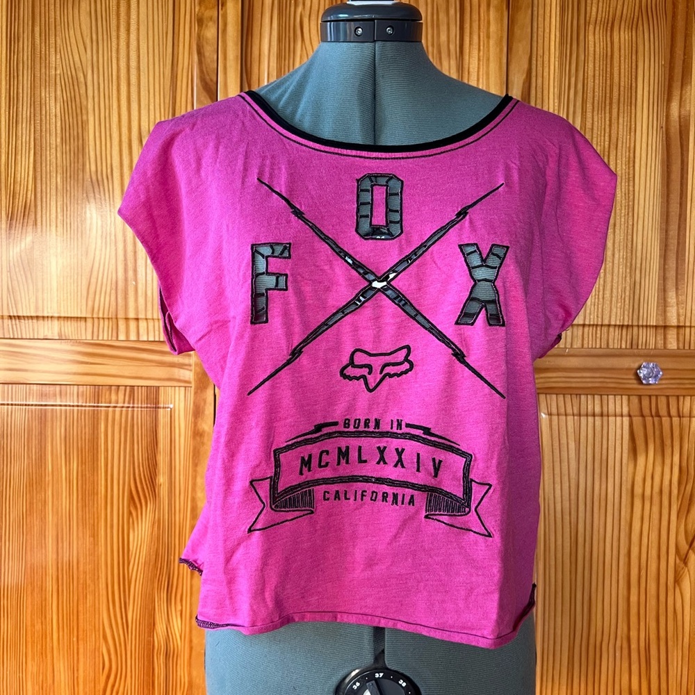Fox Women's Magenta Graphic Cut Out Top